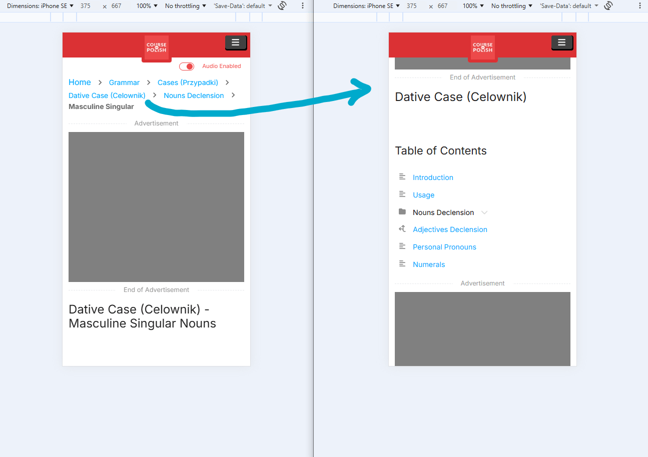 Breadcrumbs are navigable