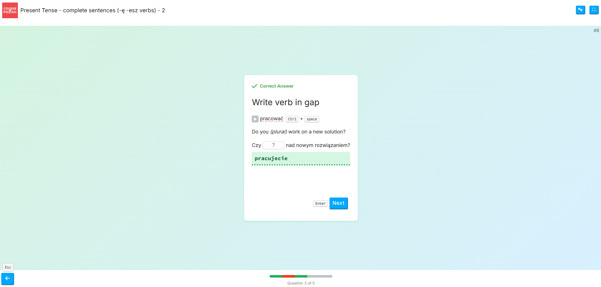 View After Correct Answer