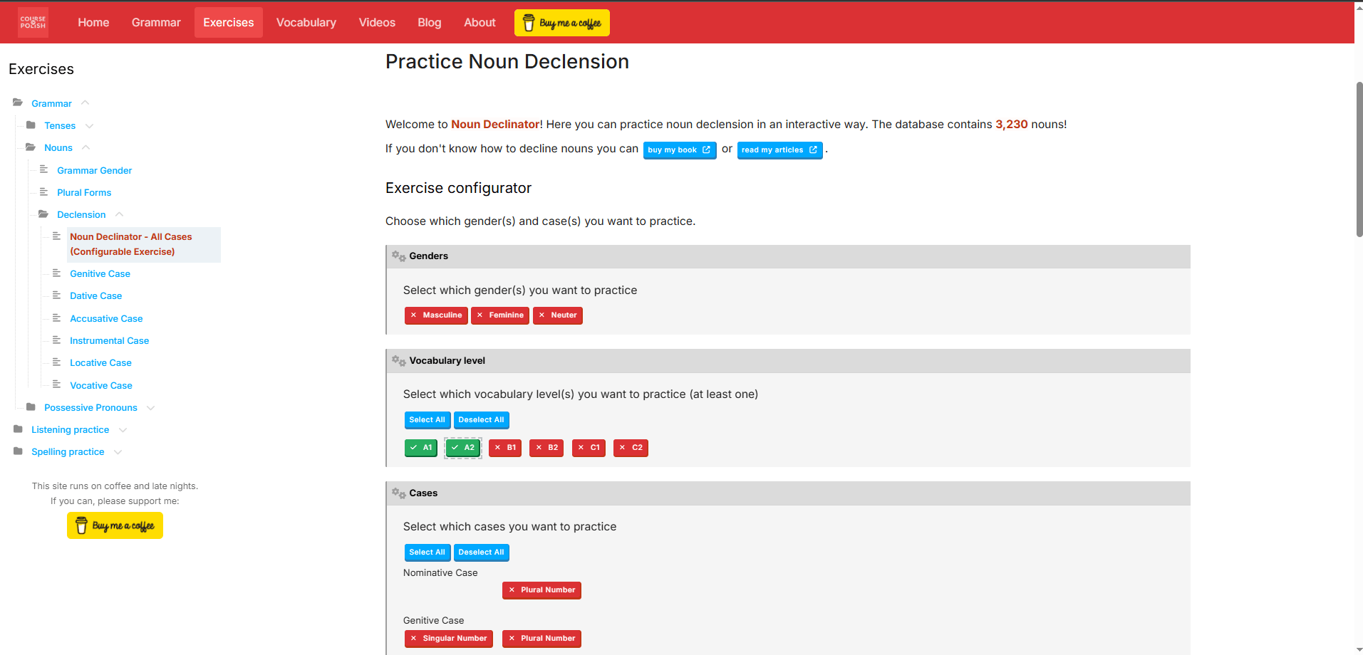 New option for chosing levels