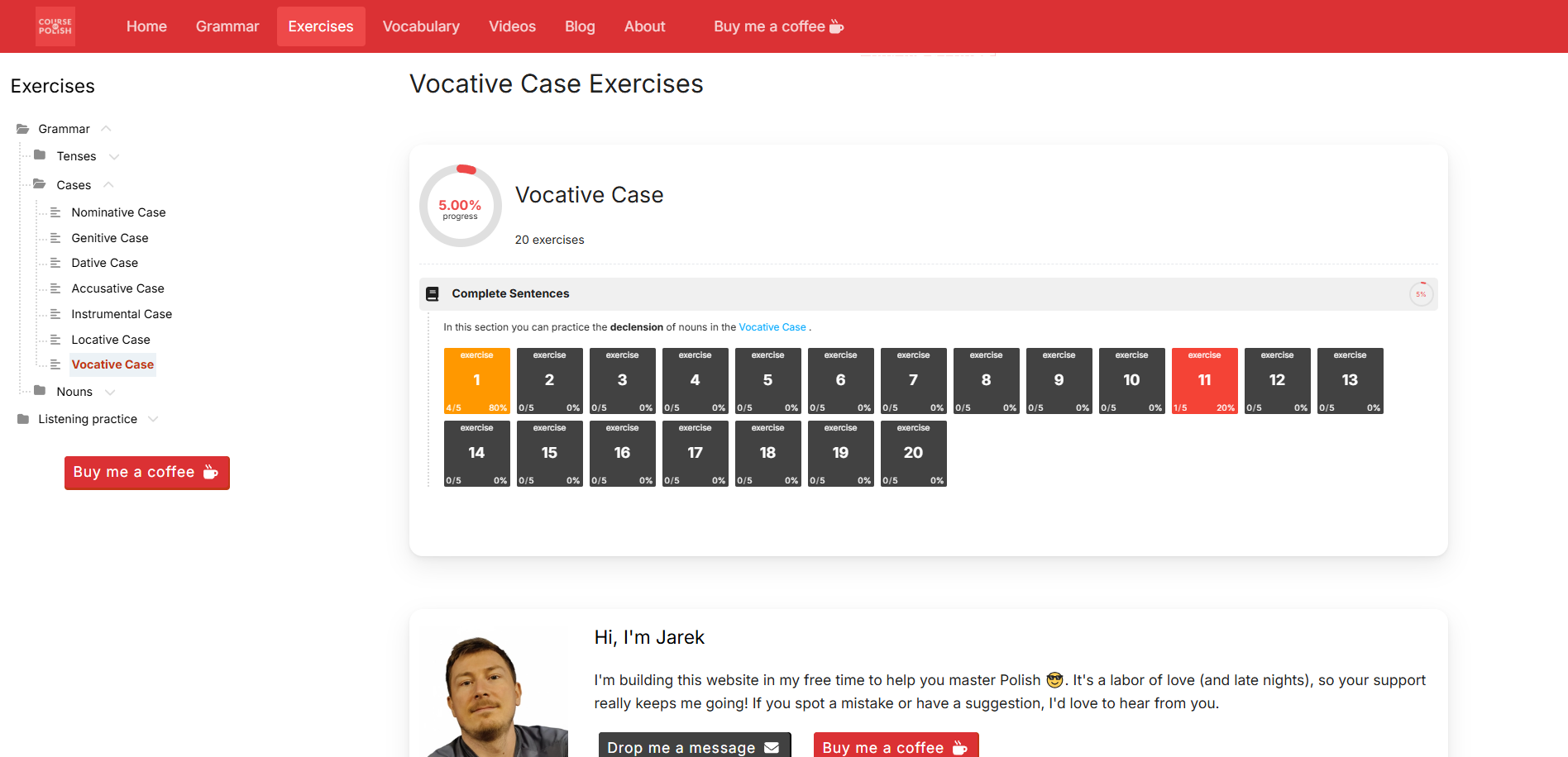 Vocative exercises